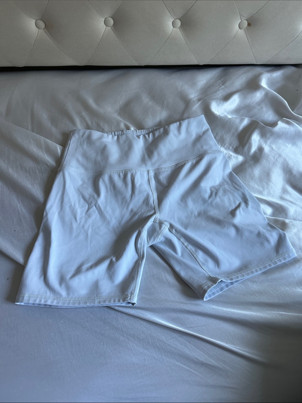 White Women's High-Waist Active Bike Shorts